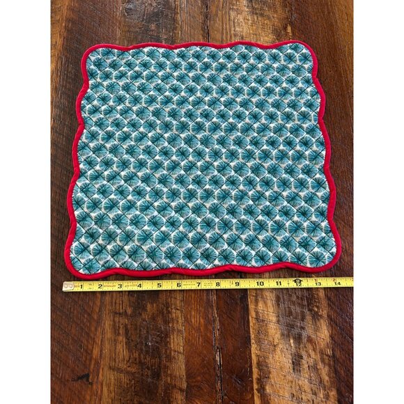 Handmade Quilted Christmas Placemats Set Of 6 Green & Red - Picture 3 of 6